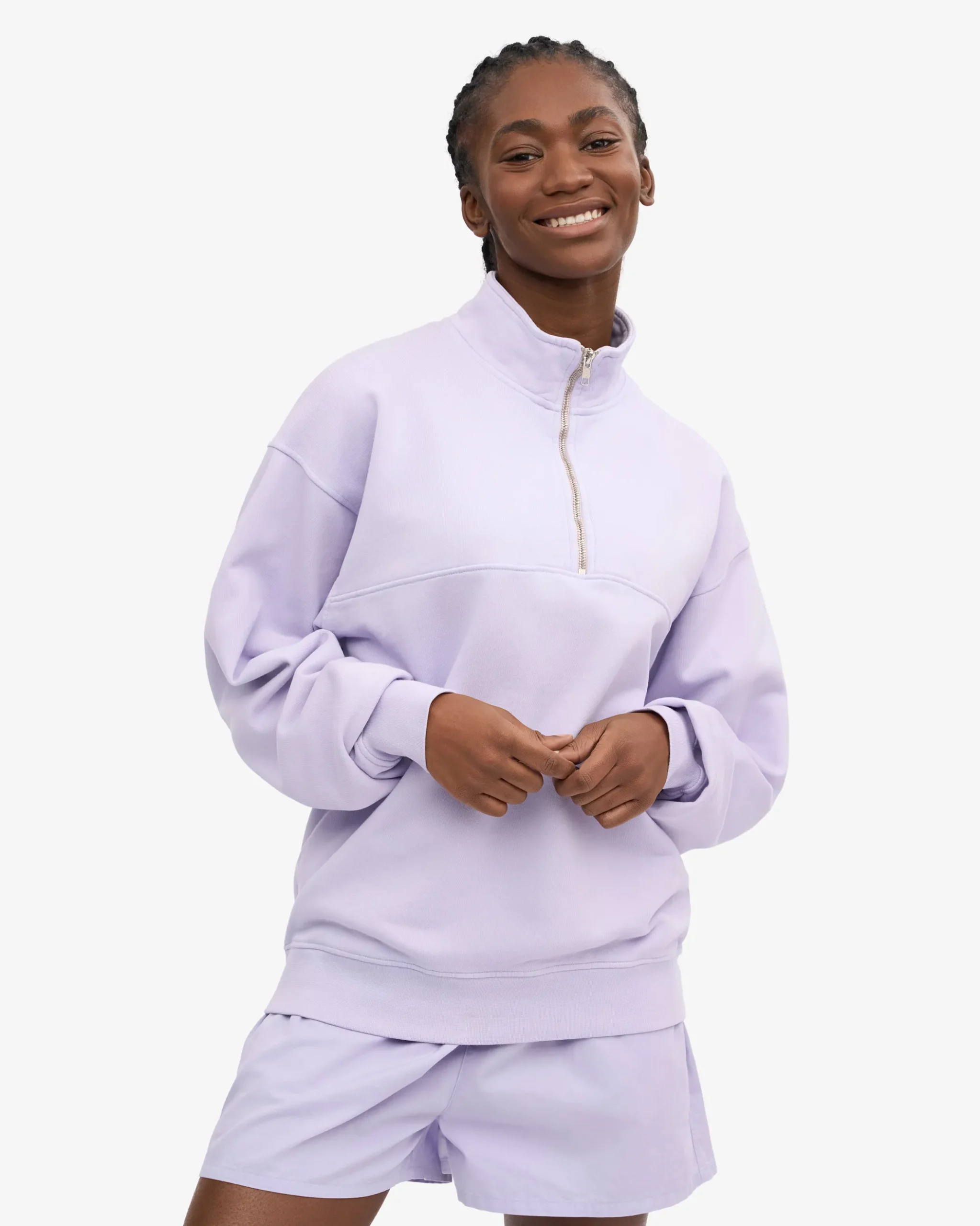 Organic Quarter Zip - Soft Lavender