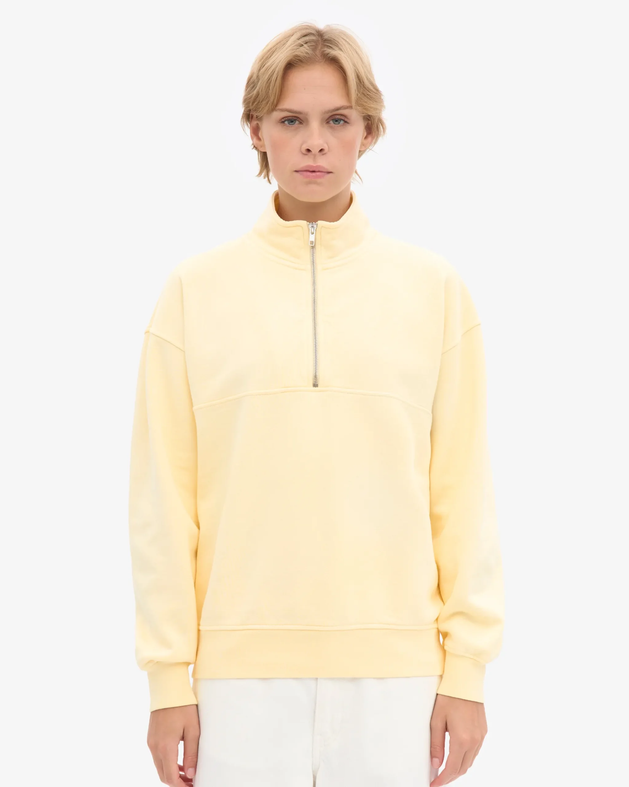 Organic Quarter Zip - Soft Yellow
