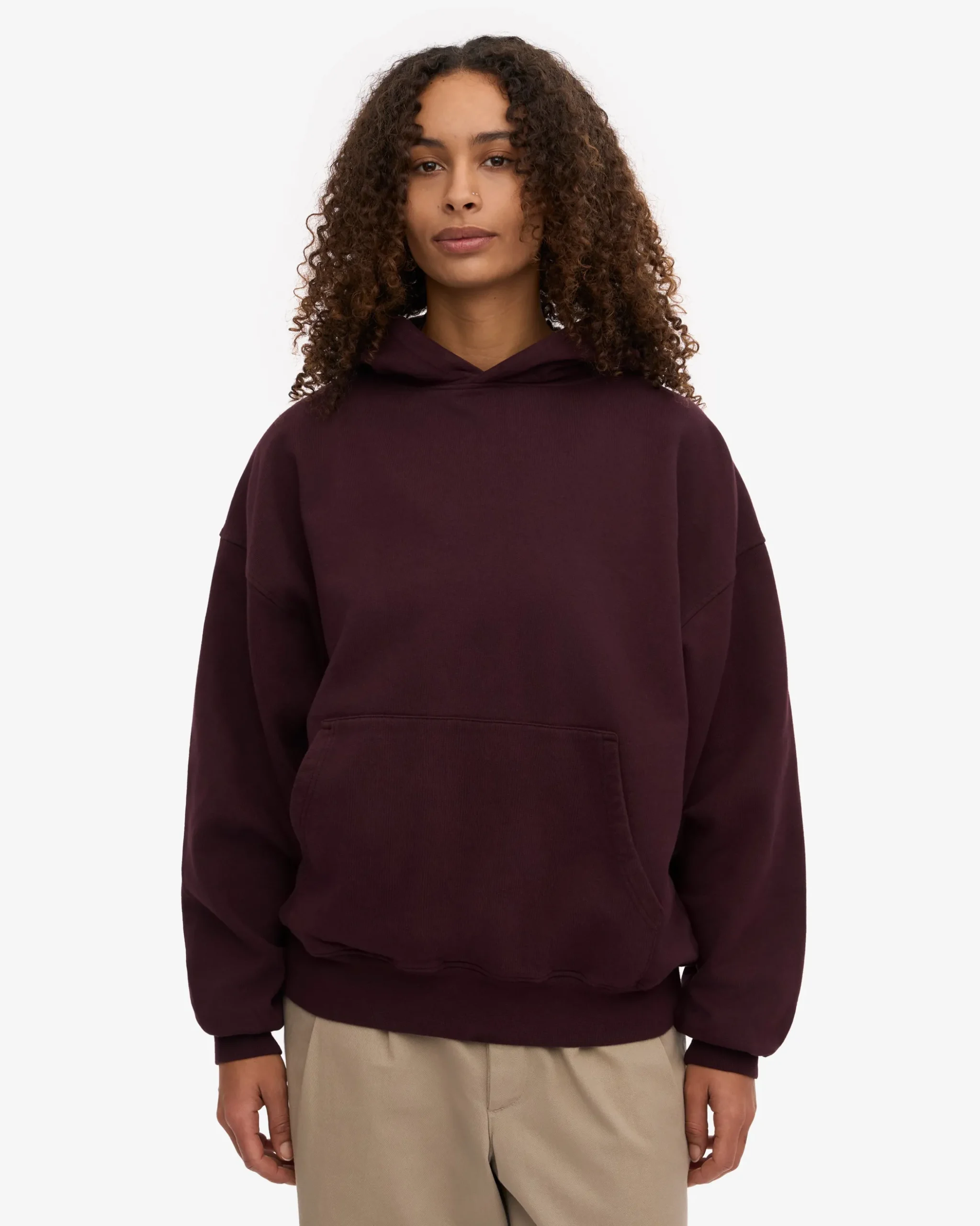 Organic Relaxed Hood Sweatsuit - Oxblood Red