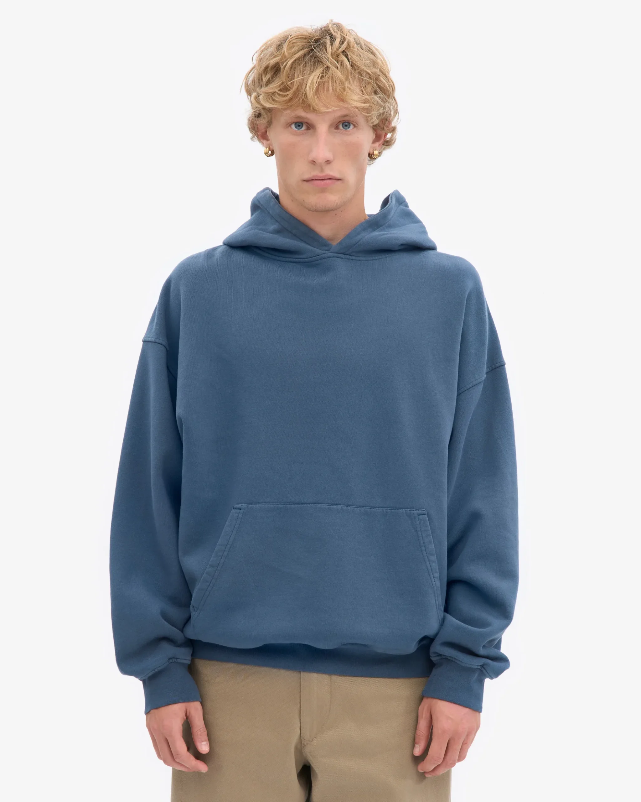 Organic Relaxed Hood Sweatsuit - Petrol Blue