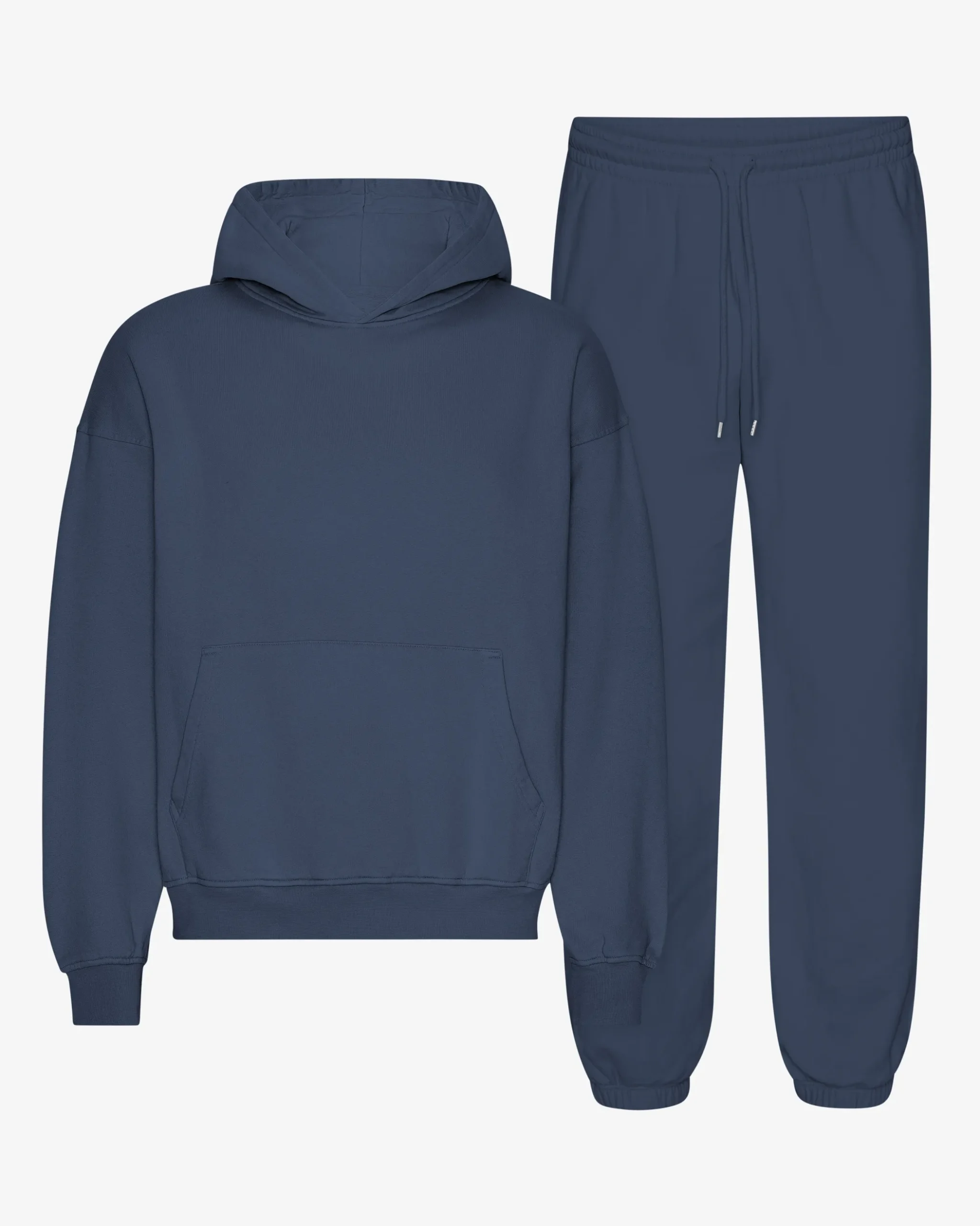 Organic Relaxed Hood Sweatsuit - Petrol Blue