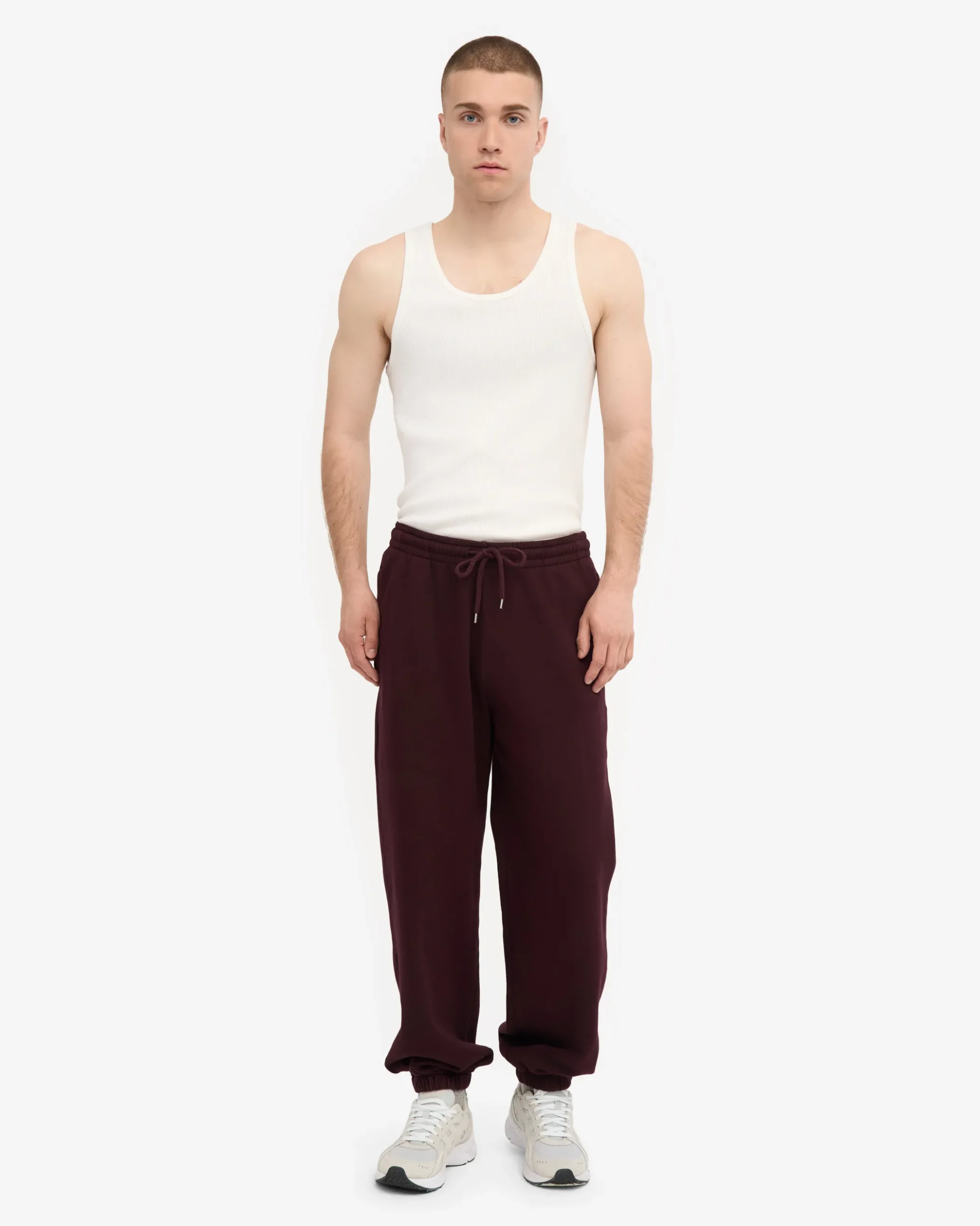 Organic Relaxed Hood Sweatsuit - Oxblood Red