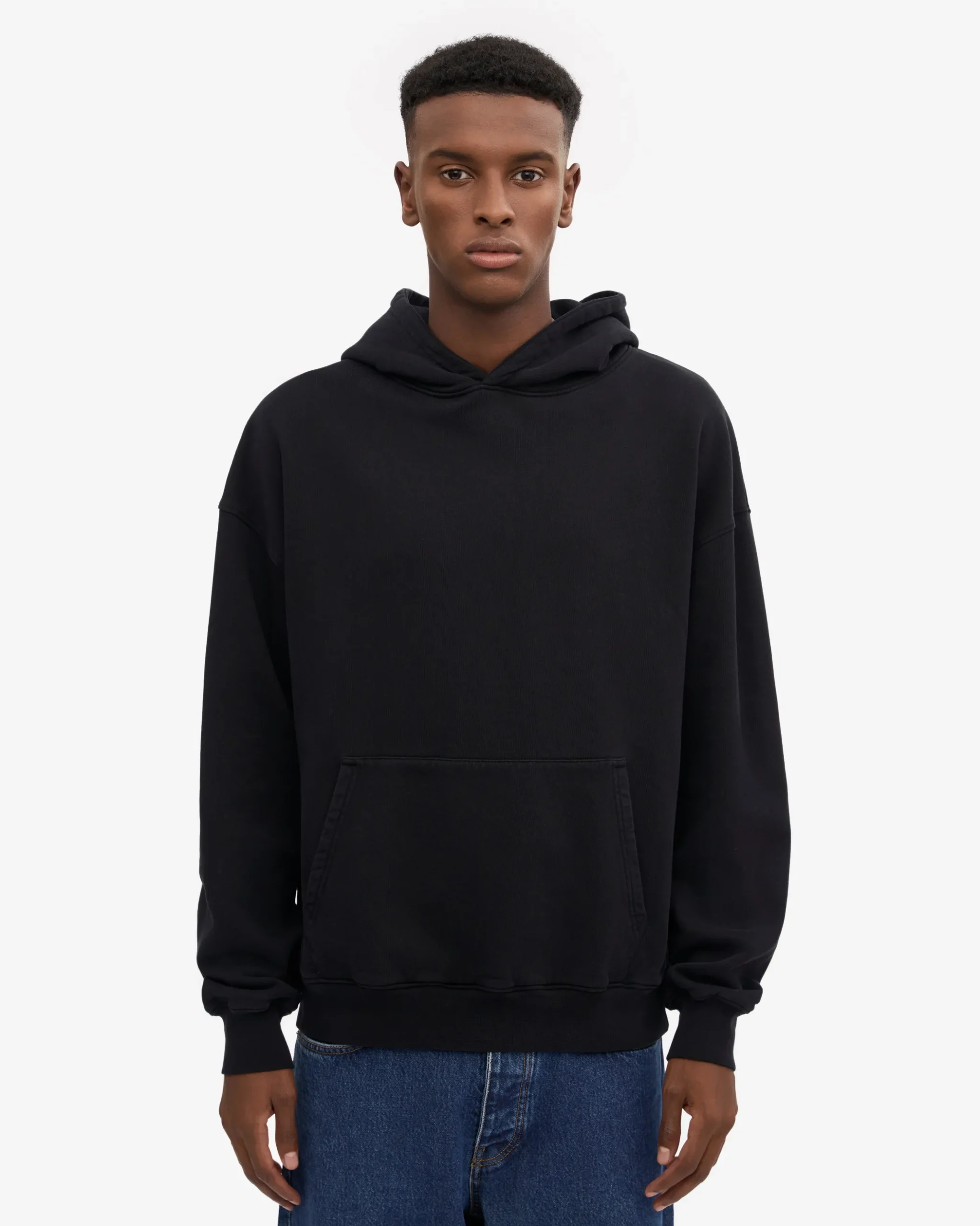 Organic Relaxed Hood Sweatsuit - Deep Black