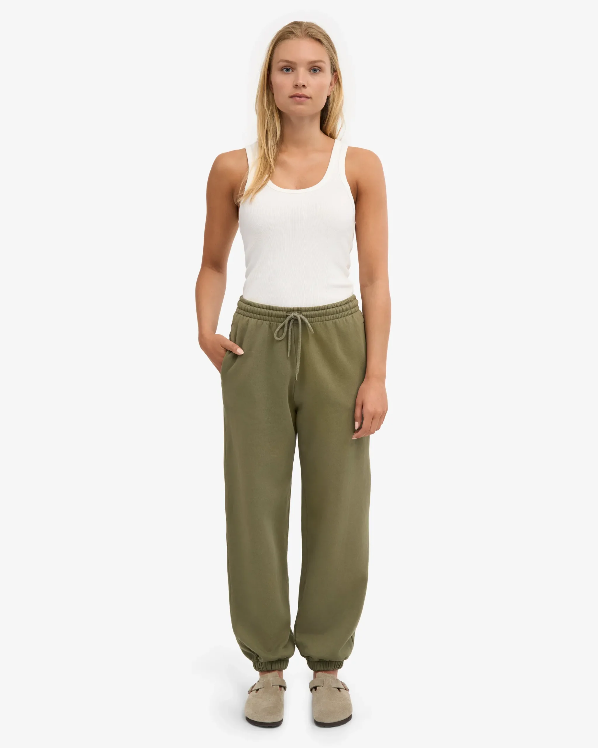 Organic Relaxed Sweatpants - Dusty Olive