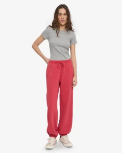 Organic Relaxed Sweatpants - Faded Red