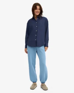 Organic Relaxed Sweatpants - Seaside Blue
