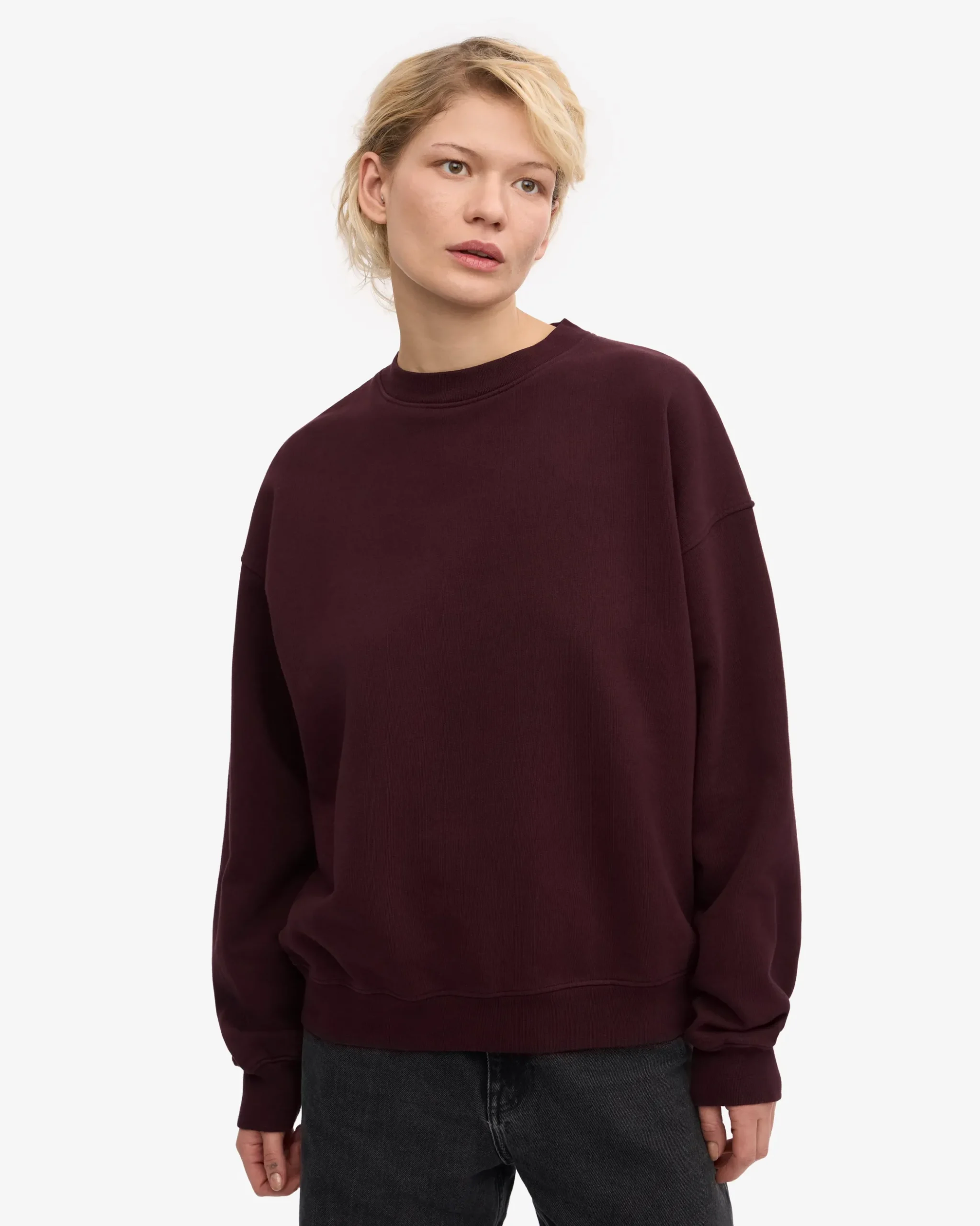 Organic Relaxed Sweatsuit - Oxblood Red