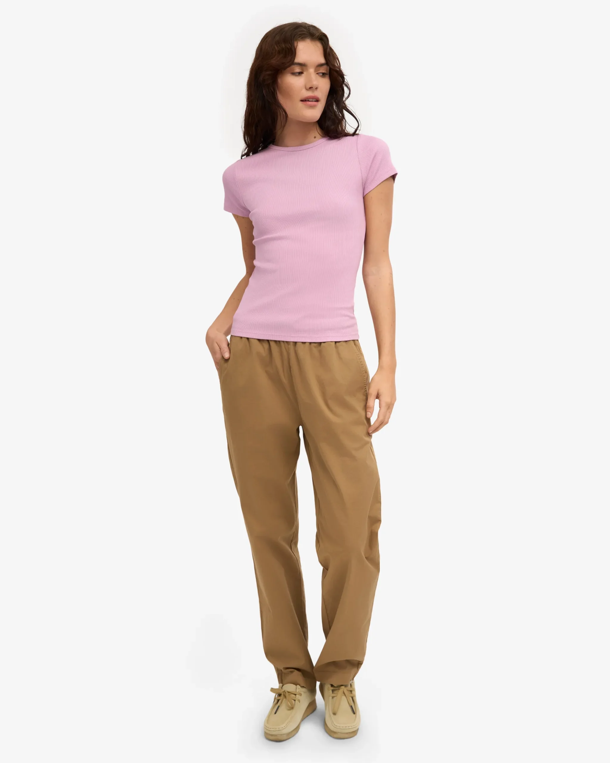 Organic Rib T-Shirt - Cherry Blossom