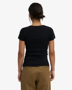 Organic Rib T-Shirt - Deep Black