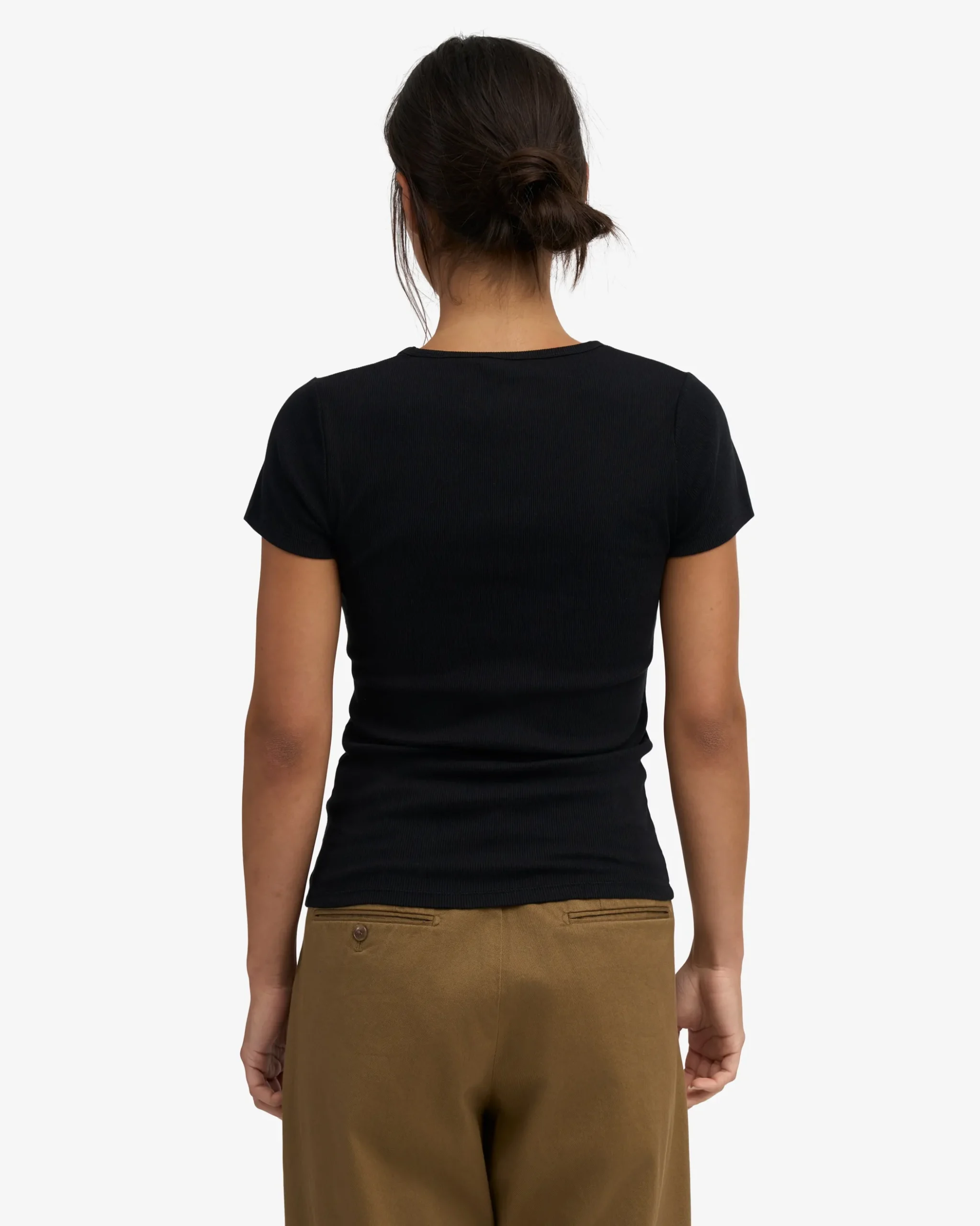 Organic Rib T-Shirt - Deep Black