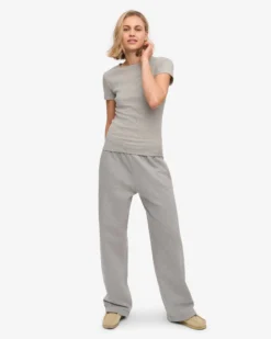 Organic Rib T-Shirt - Heather Grey