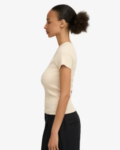 Organic Rib T-Shirt - Ivory White