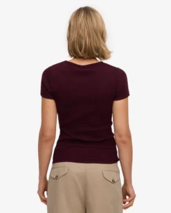 Organic Rib T-Shirt - Oxblood Red