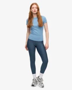 Organic Rib T-Shirt - Seaside Blue