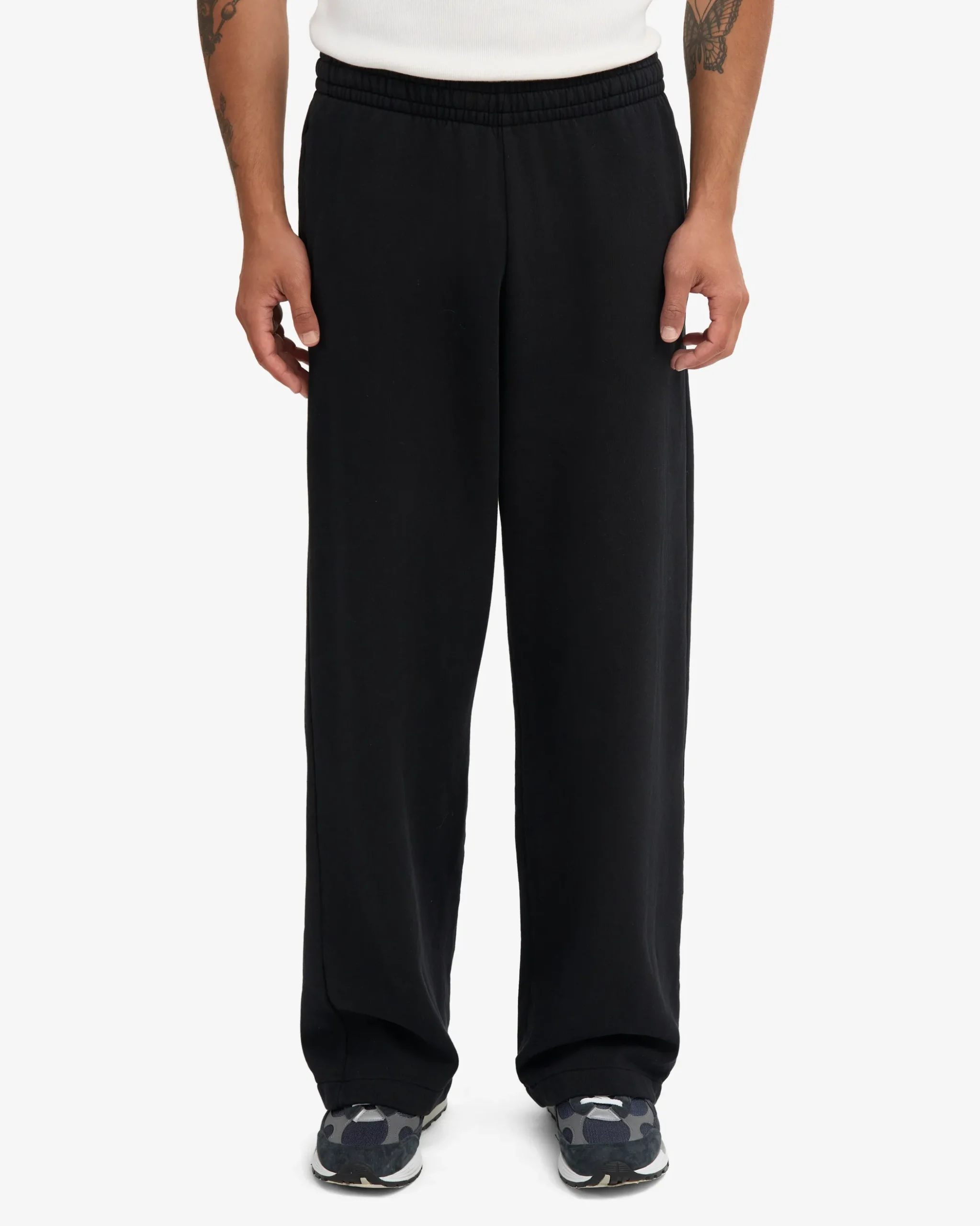 Organic Straight Leg Sweatpants - Deep Black