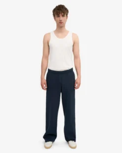 Organic Straight Leg Sweatpants - Navy Blue