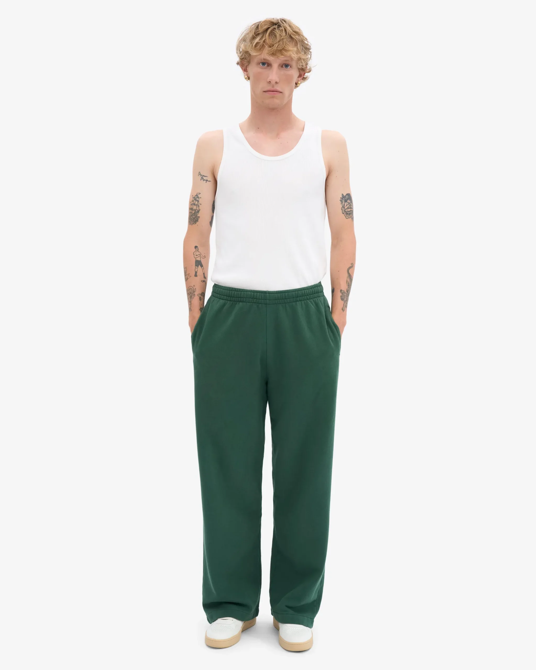 Organic Straight Leg Sweatpants - Emerald Green