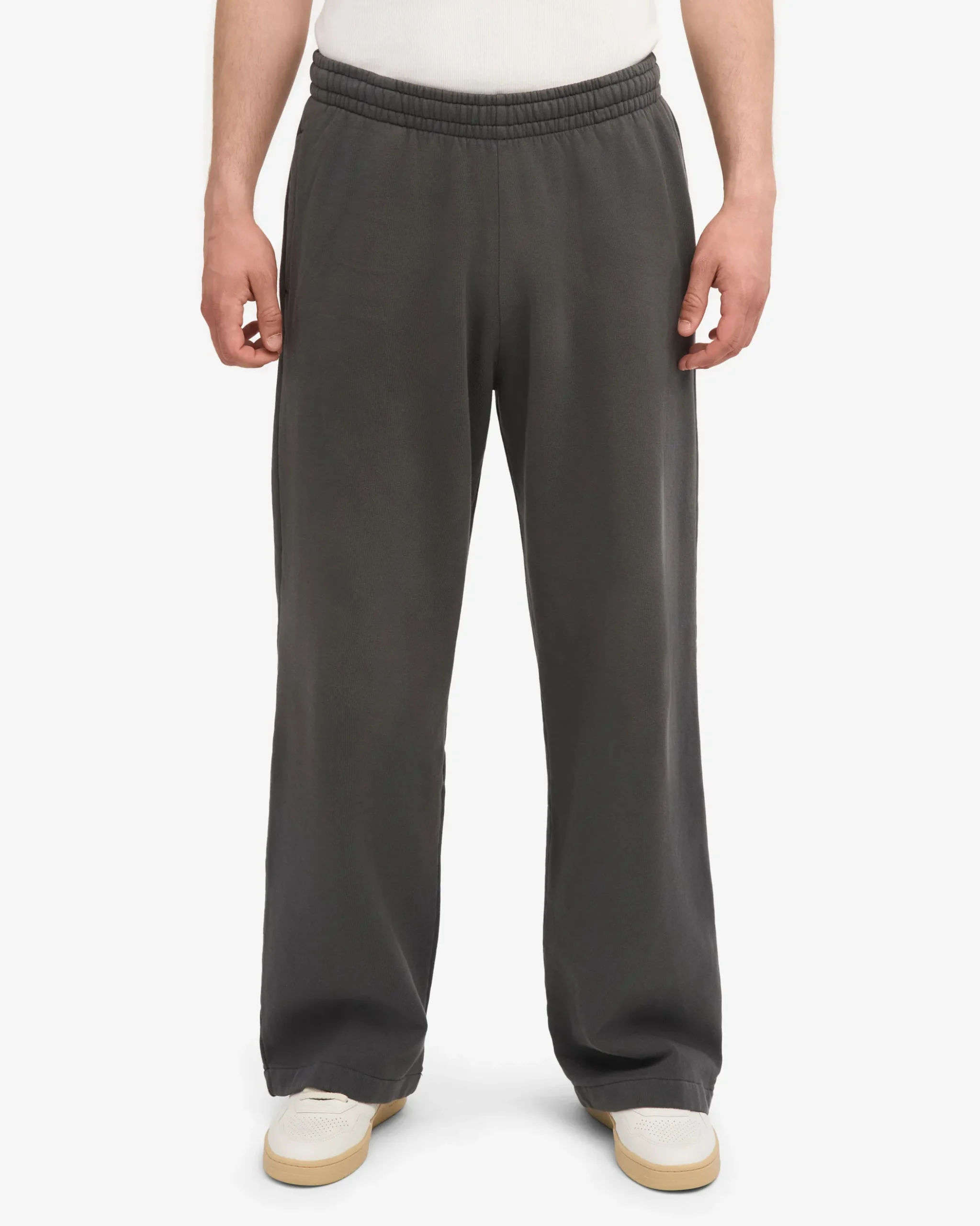Organic Straight Leg Sweatpants - Lava Grey
