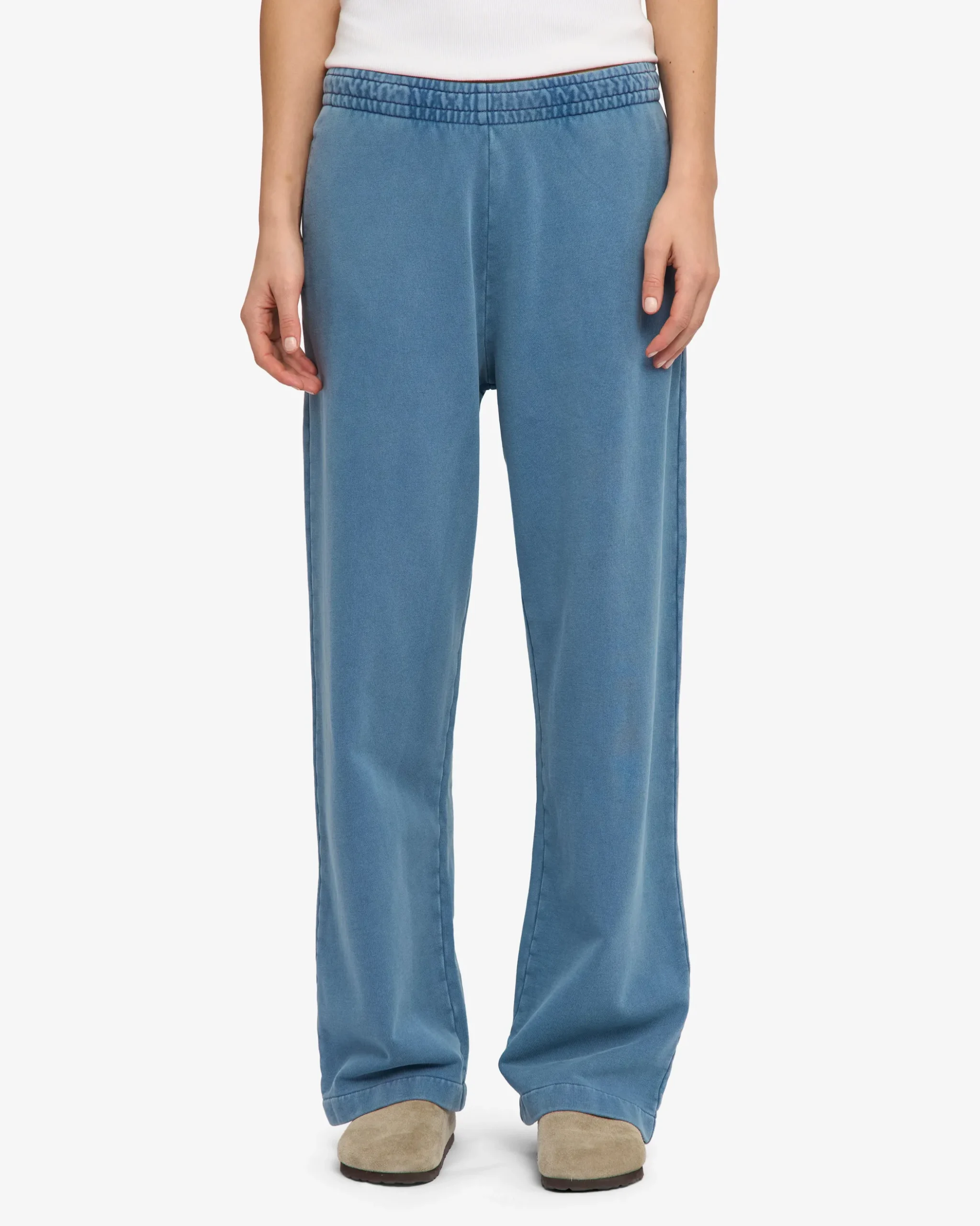 Organic Straight Leg Sweatpants - Faded Indigo