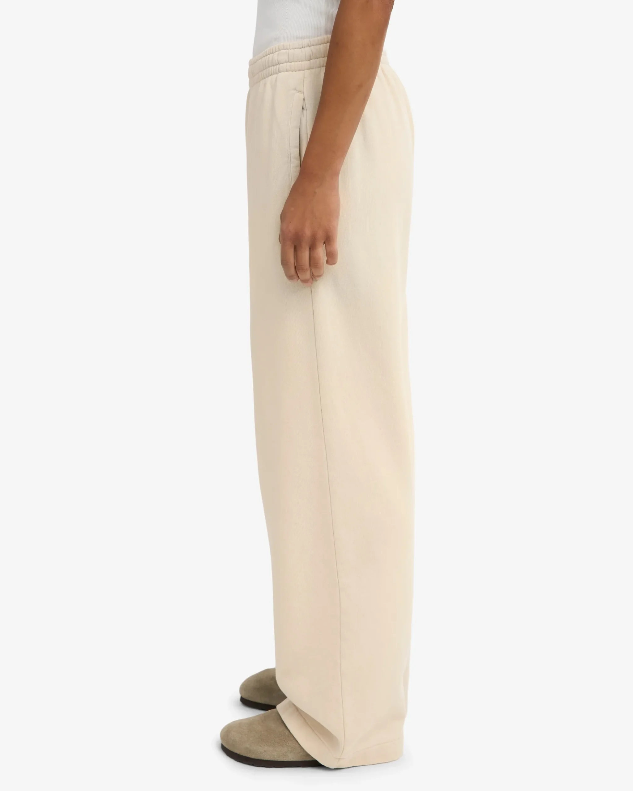 Organic Straight Leg Sweatpants - Ivory White