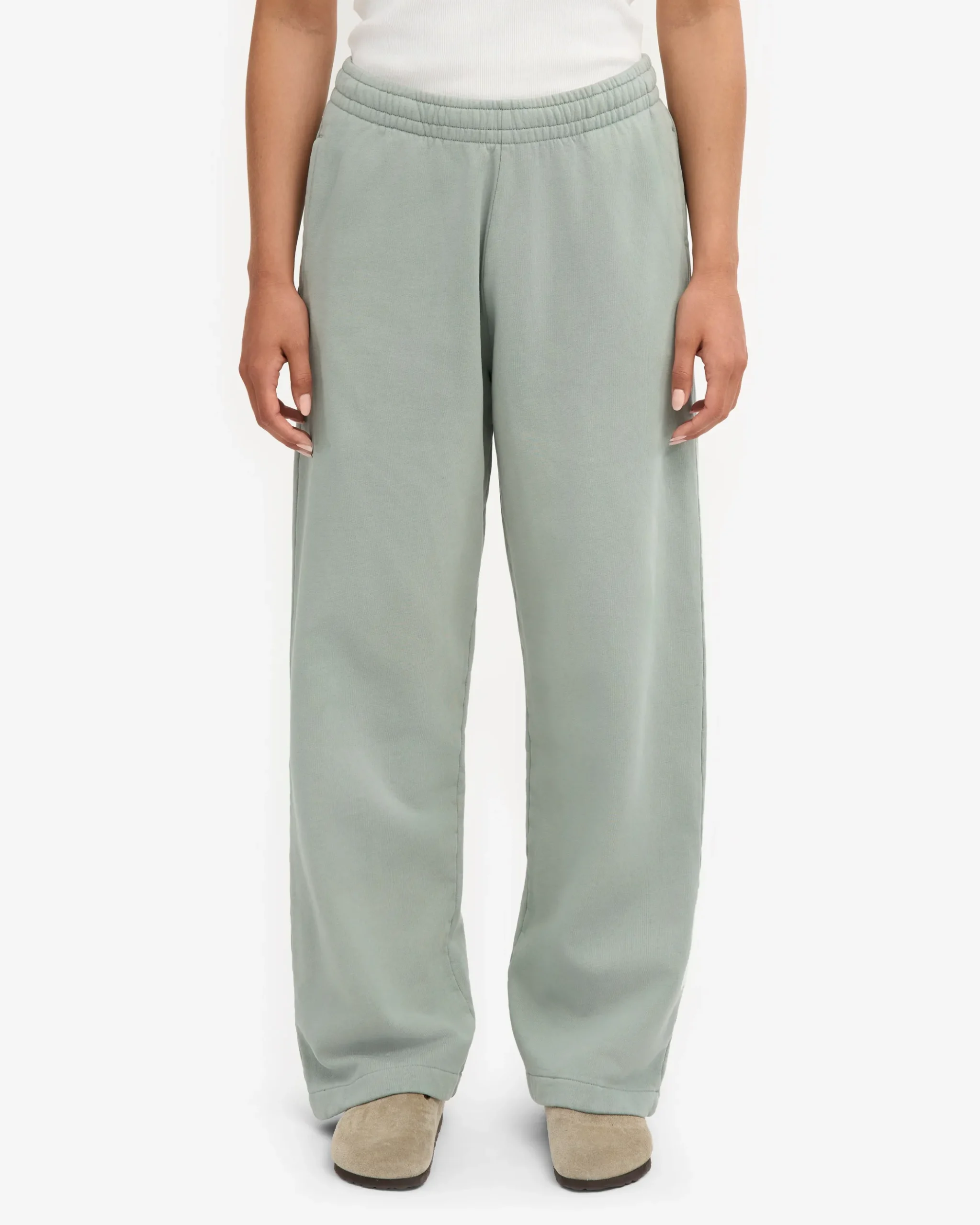 Organic Straight Leg Sweatpants - Steel Blue
