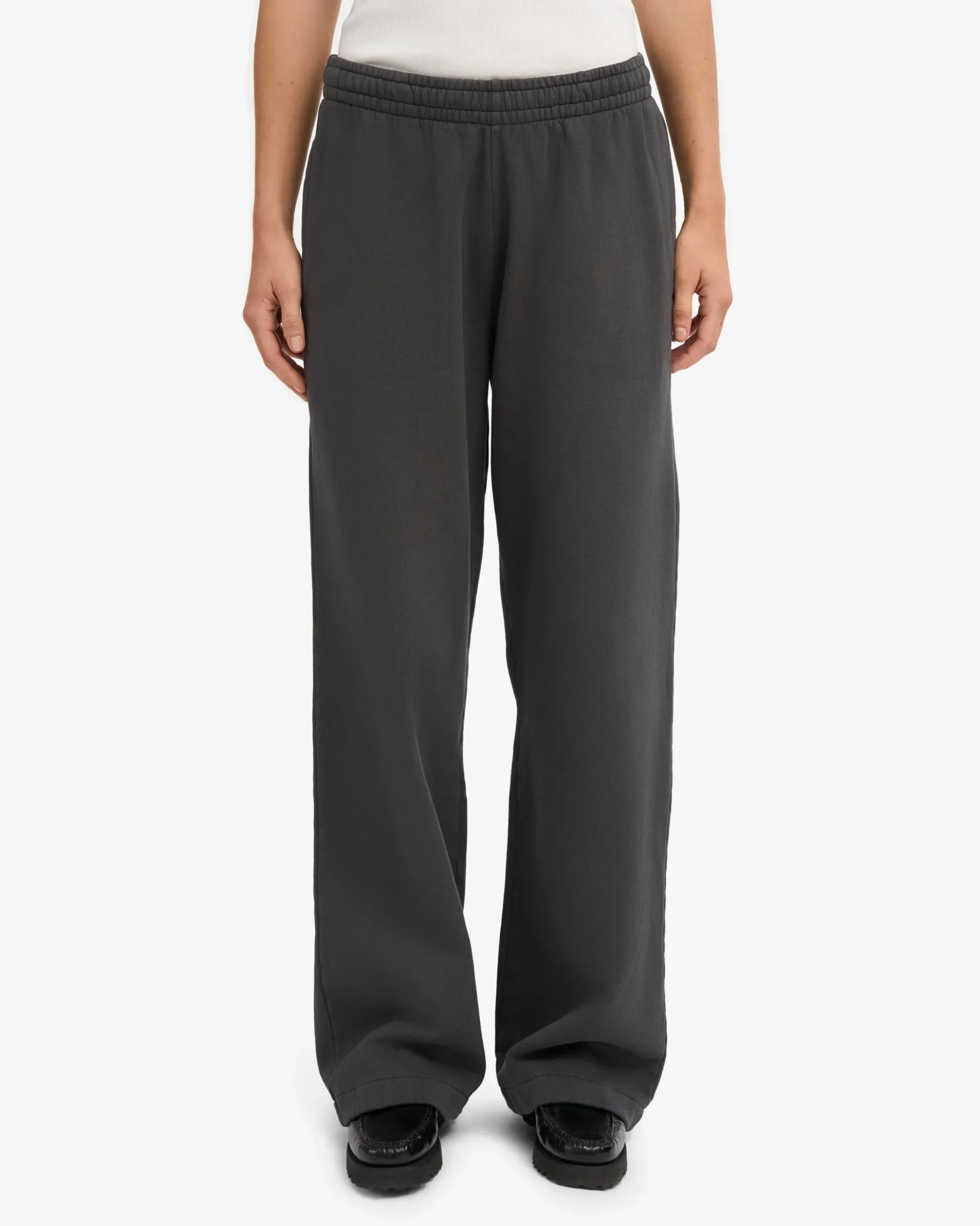 Organic Straight Leg Sweatpants - Lava Grey