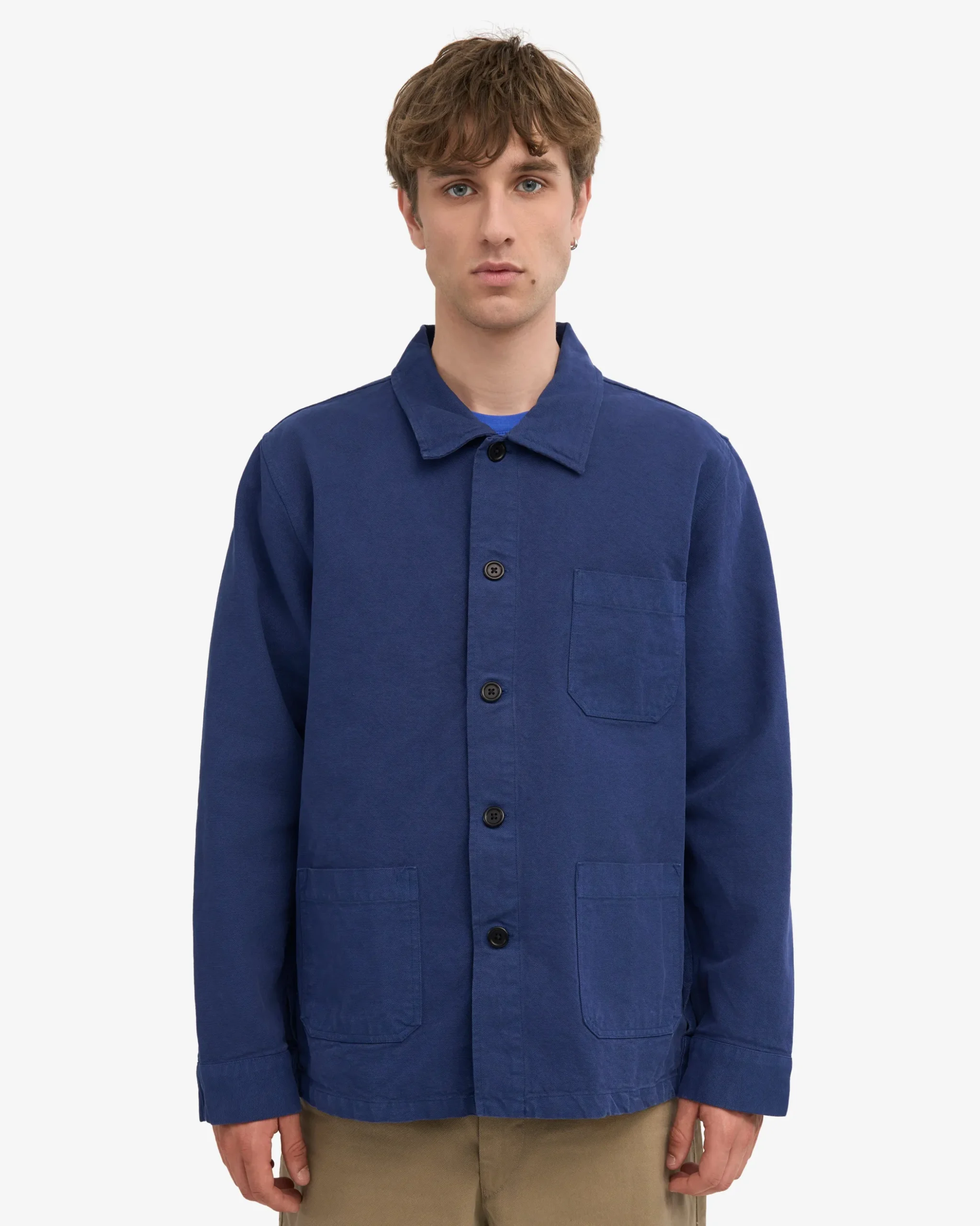 Organic Workwear Jacket - Marine Blue