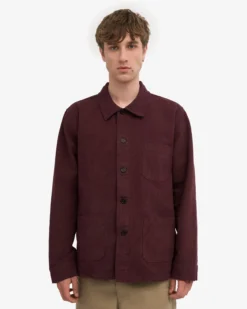 Organic Workwear Jacket - Oxblood Red