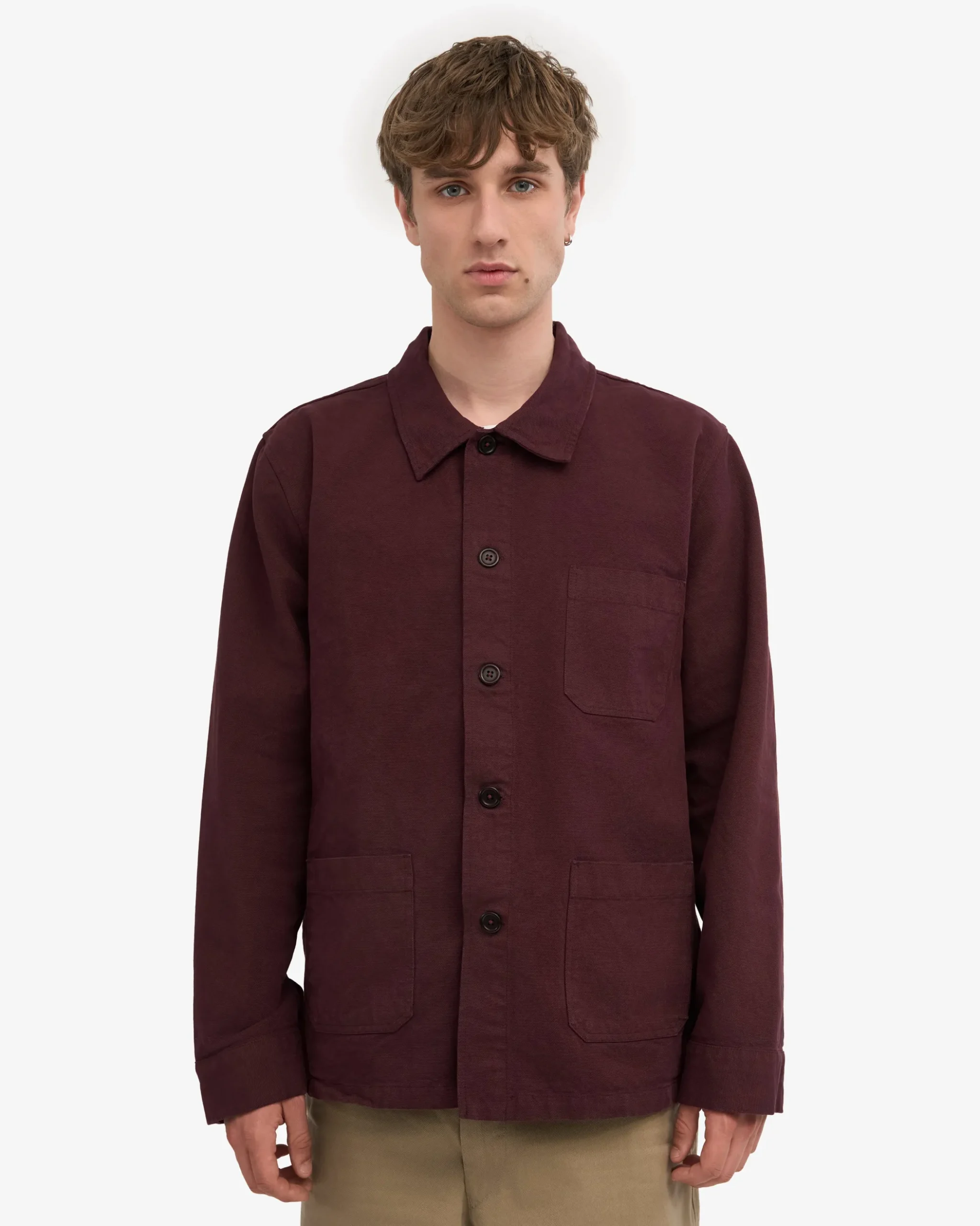 Organic Workwear Jacket - Oxblood Red