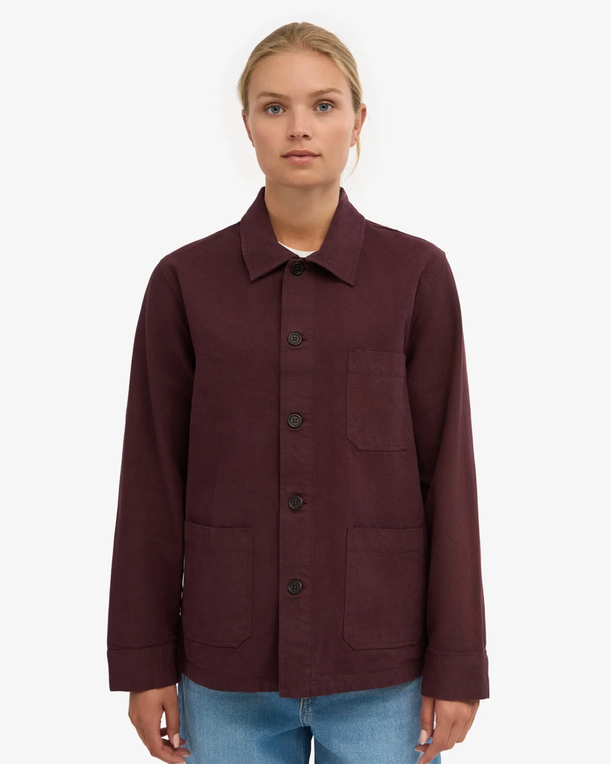 Organic Workwear Jacket - Oxblood Red