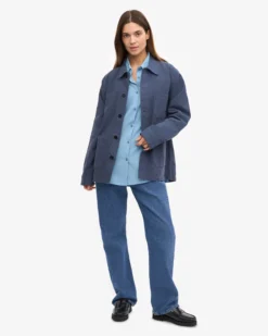 Organic Workwear Jacket - Petrol Blue