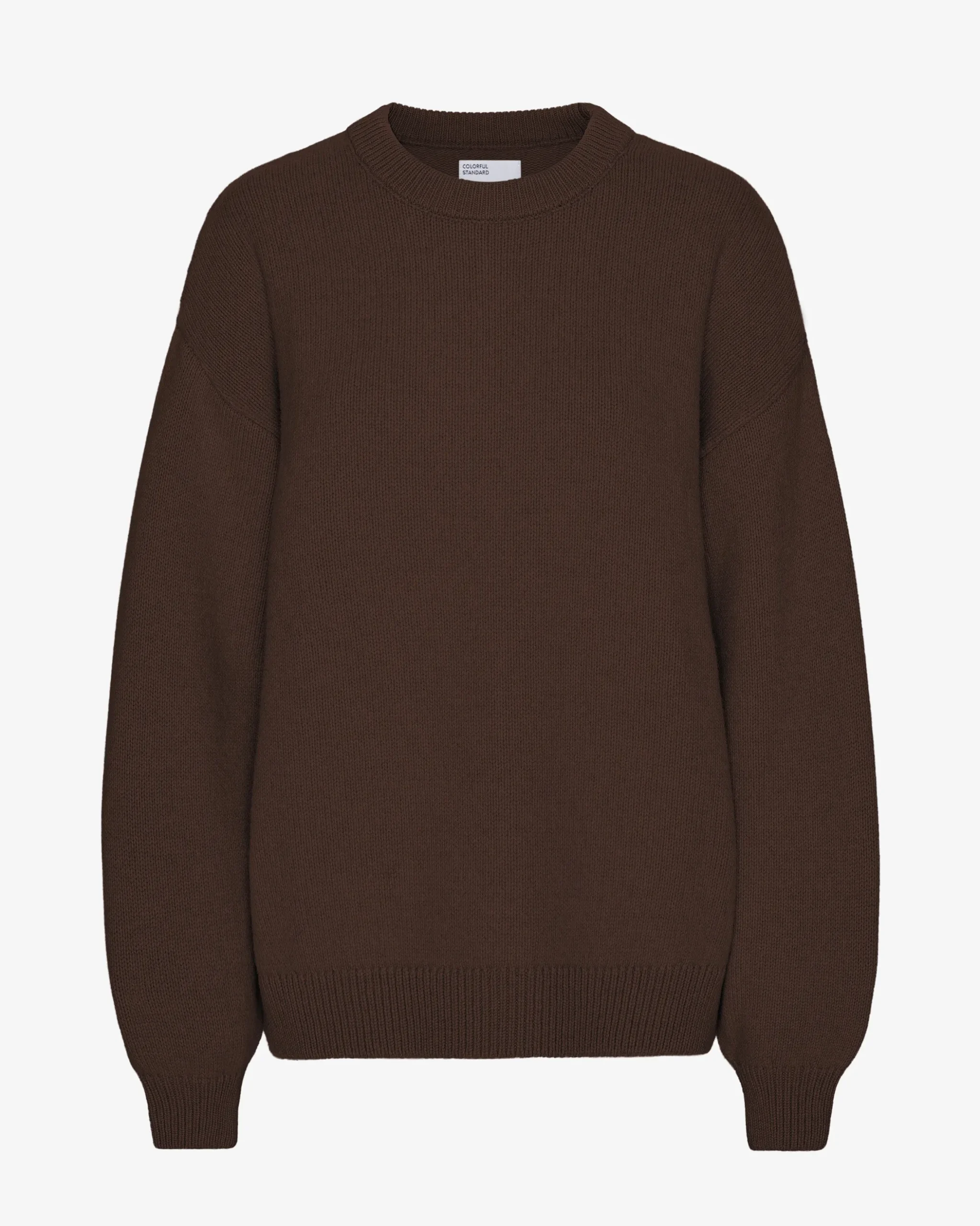 Oversized Merino Wool Crew - Coffee Brown