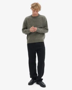 Oversized Merino Wool Crew - Dusty Olive