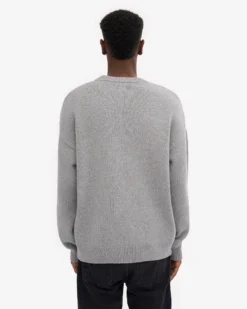 Oversized Merino Wool Crew - Heather Grey