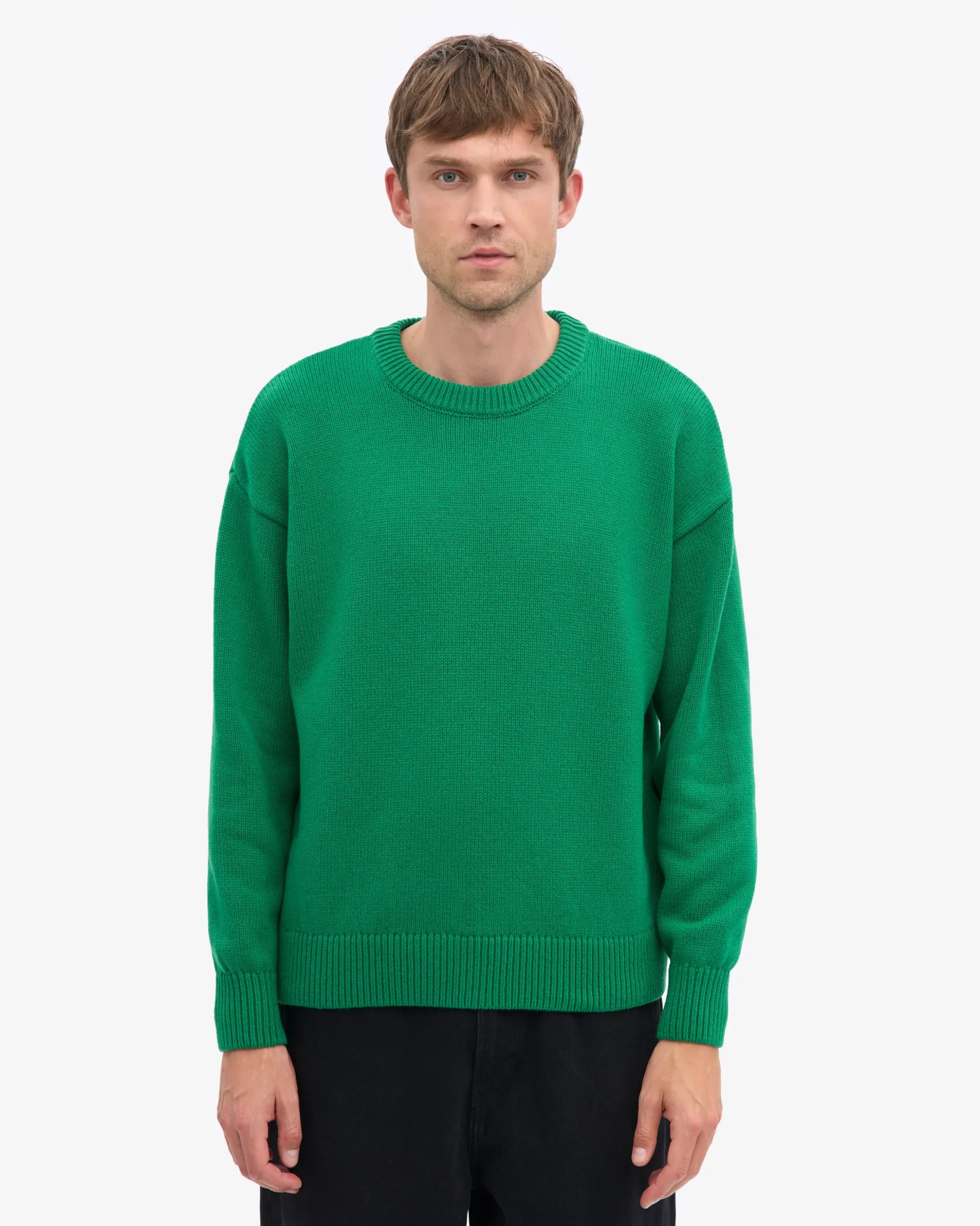 Oversized Merino Wool Crew - Kelly Green