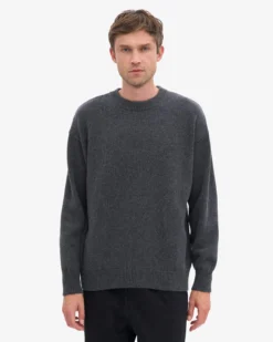 Oversized Merino Wool Crew - Lava Grey