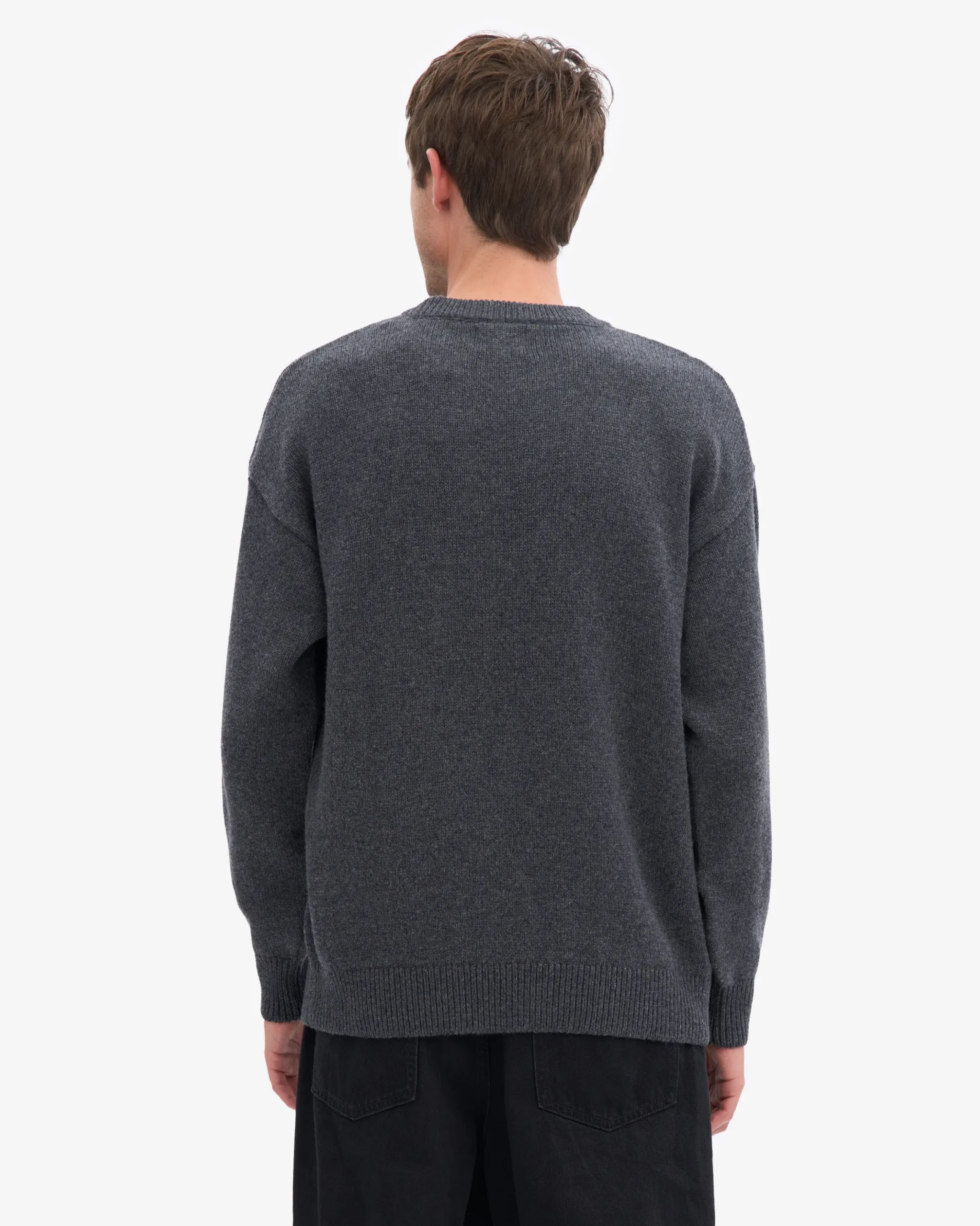 Oversized Merino Wool Crew - Lava Grey