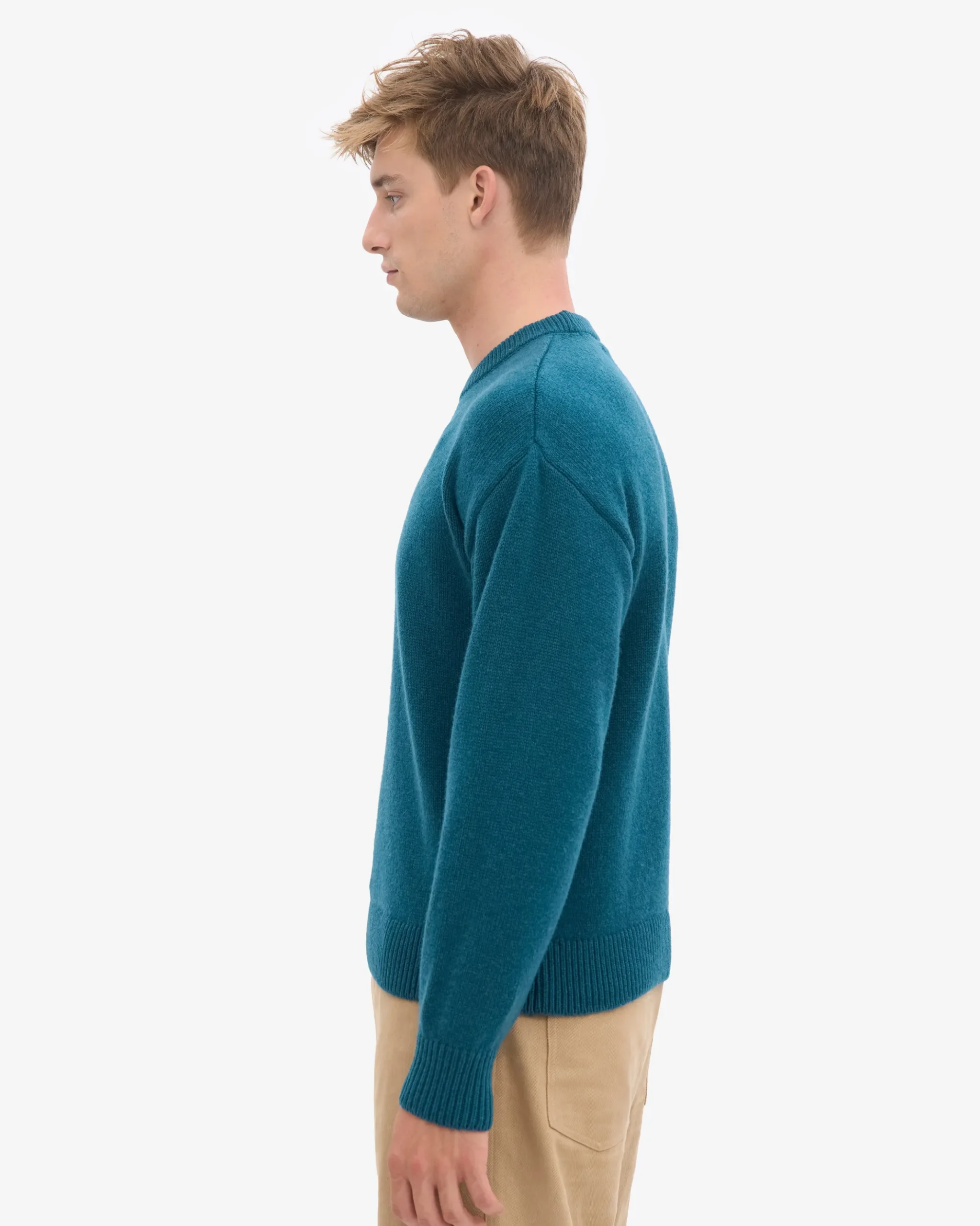 Oversized Merino Wool Crew - Ocean Green