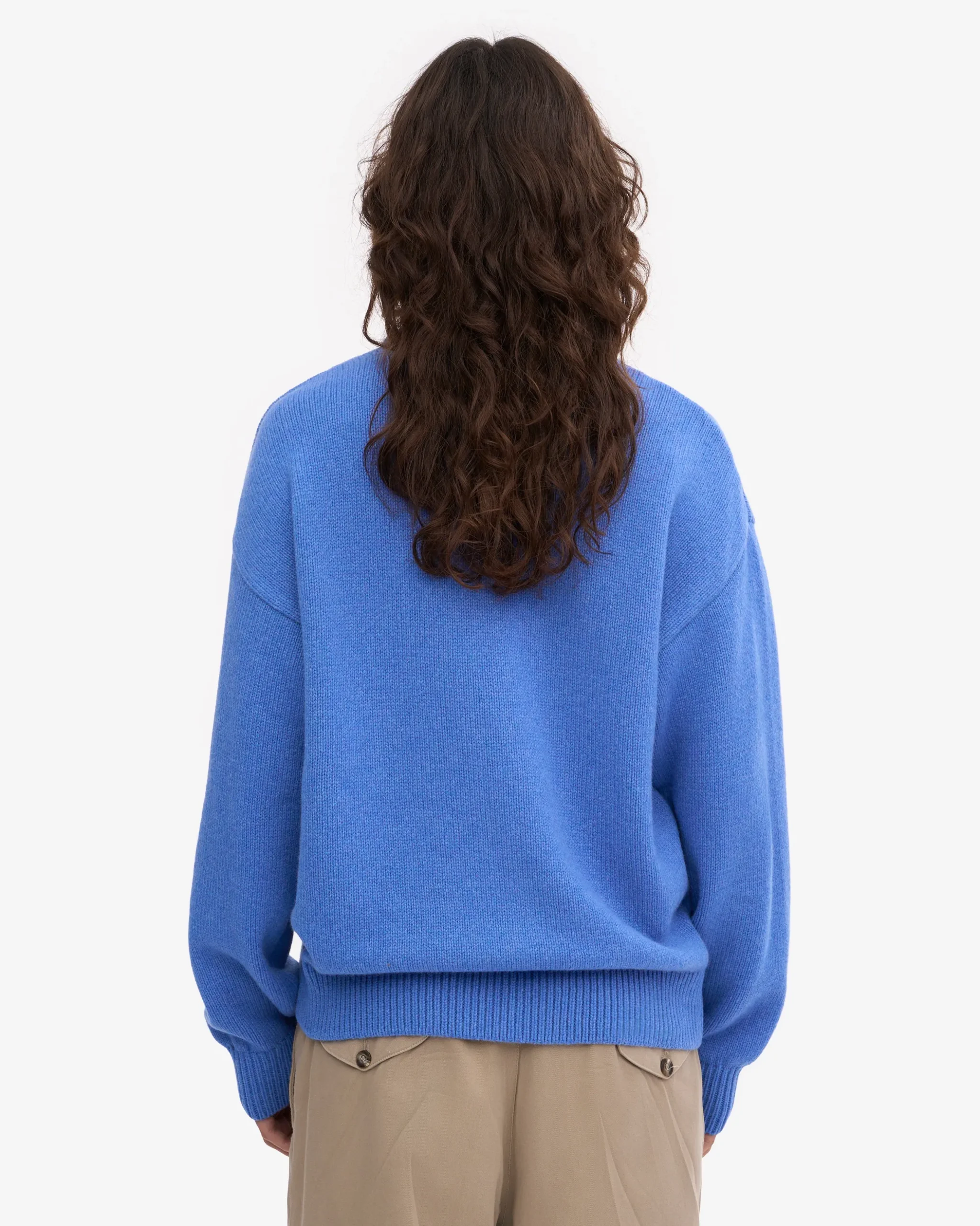 Oversized Merino Wool Crew - Pacific Blue