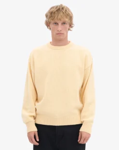 Oversized Merino Wool Crew - Soft Yellow