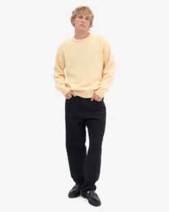 Oversized Merino Wool Crew - Soft Yellow