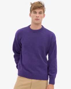 Oversized Merino Wool Crew - Ultra Violet