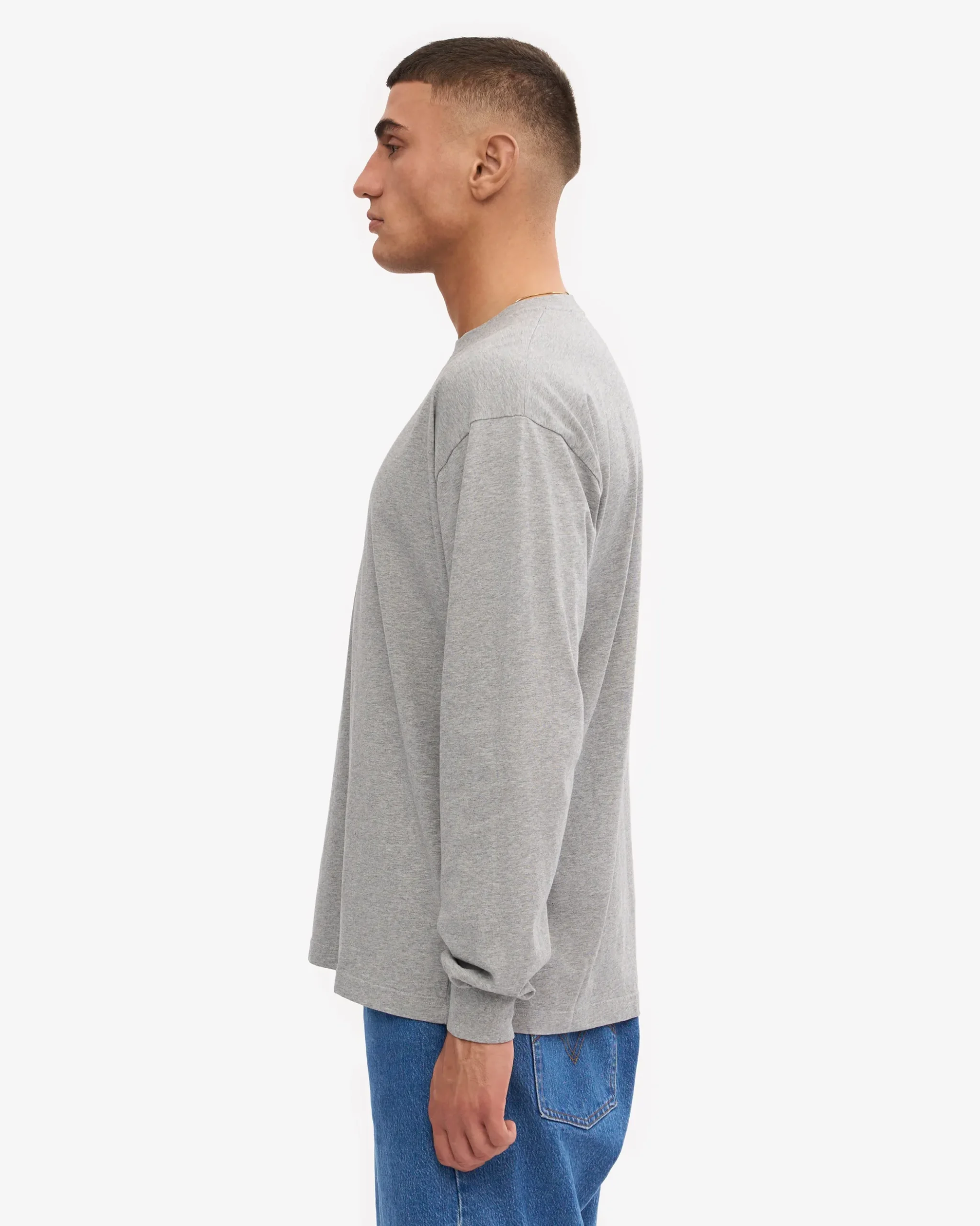 Oversized Organic LS T-Shirt - Heather Grey