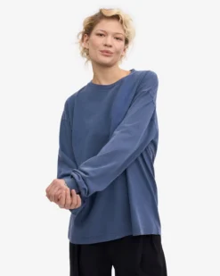 Oversized Organic LS T-Shirt - Neptune Blue