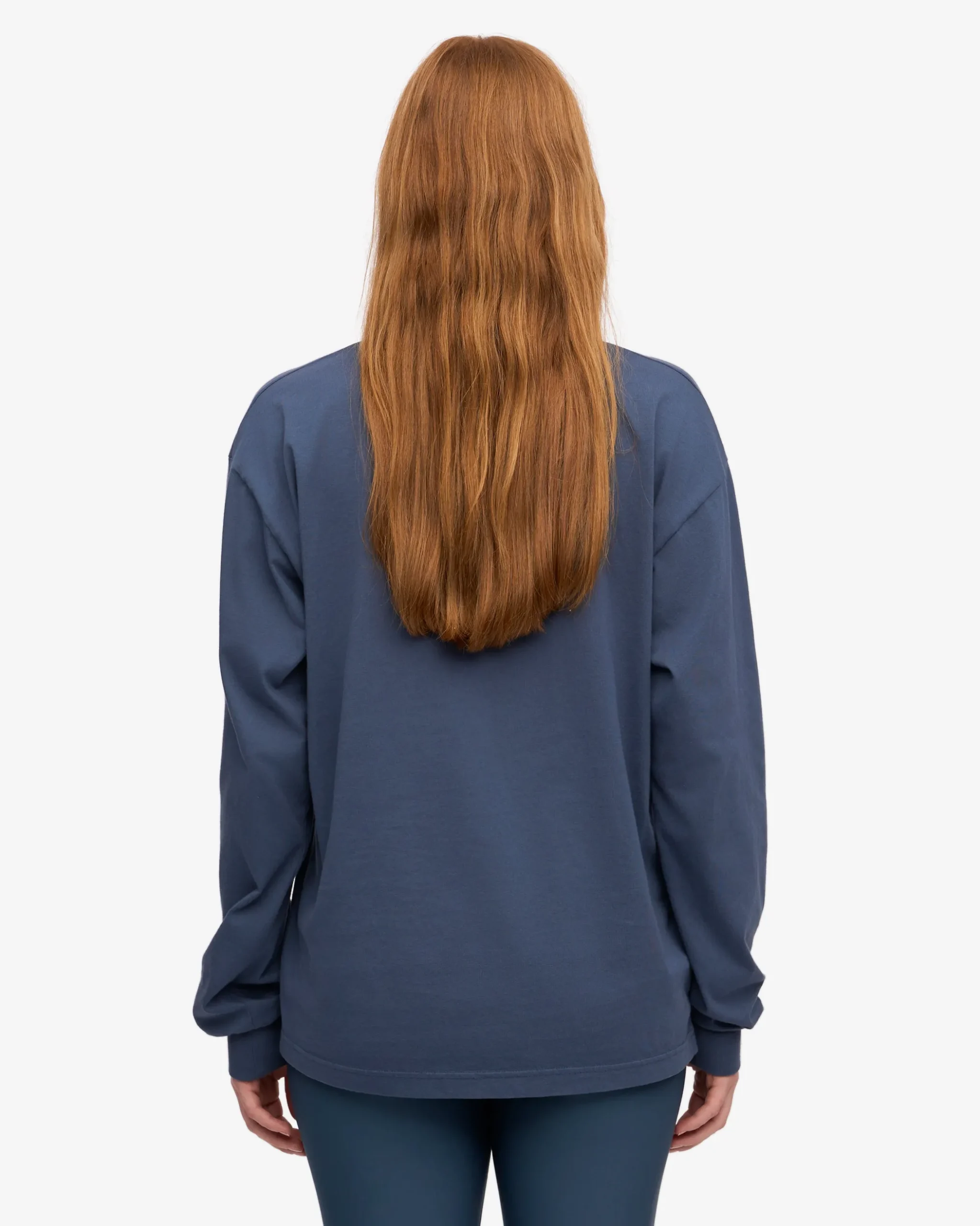 Oversized Organic LS T-Shirt - Petrol Blue