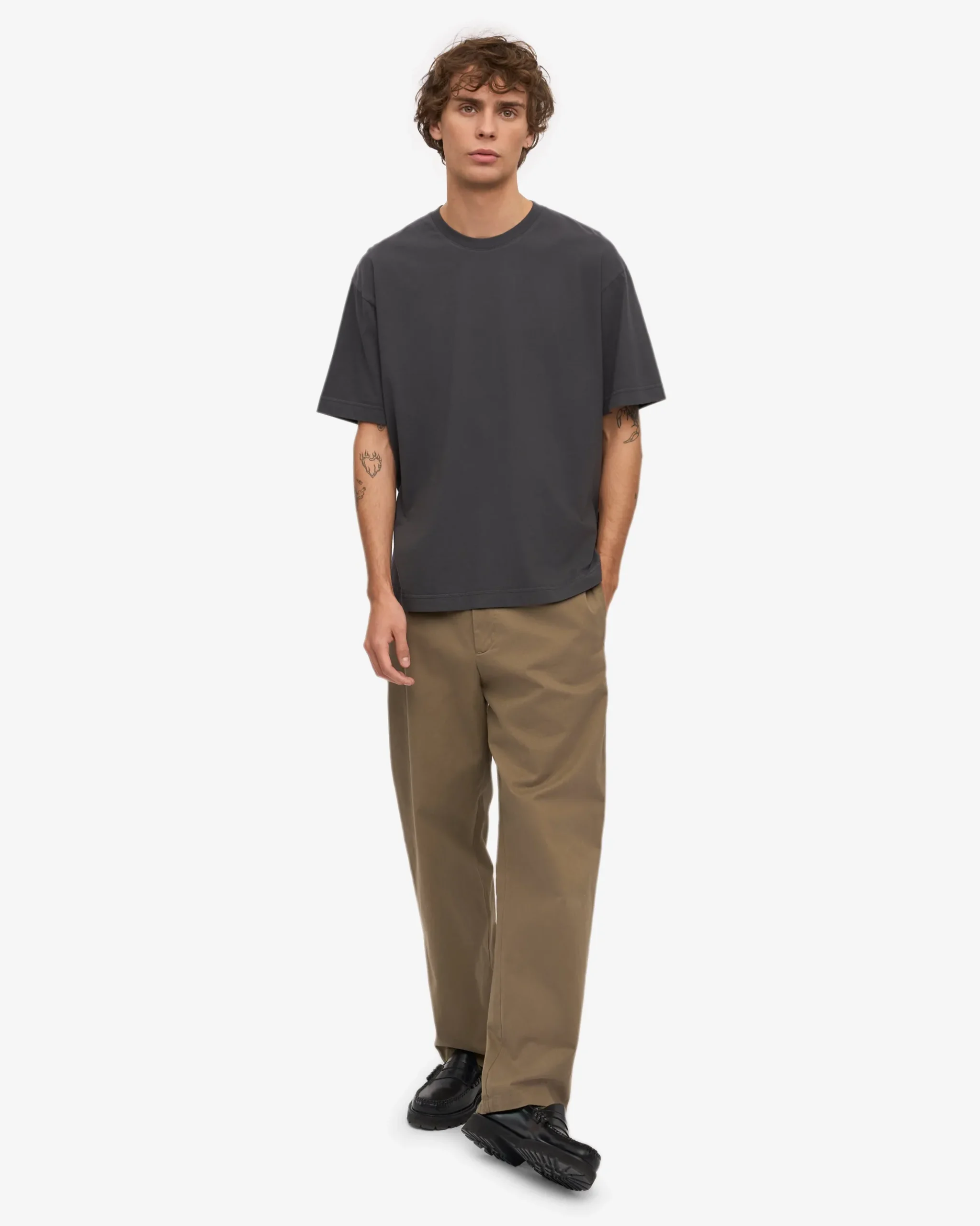 Oversized Organic T-Shirt - Lava Grey