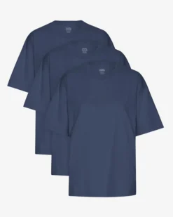 Oversized Organic T-Shirt - Petrol Blue (3-Pack)