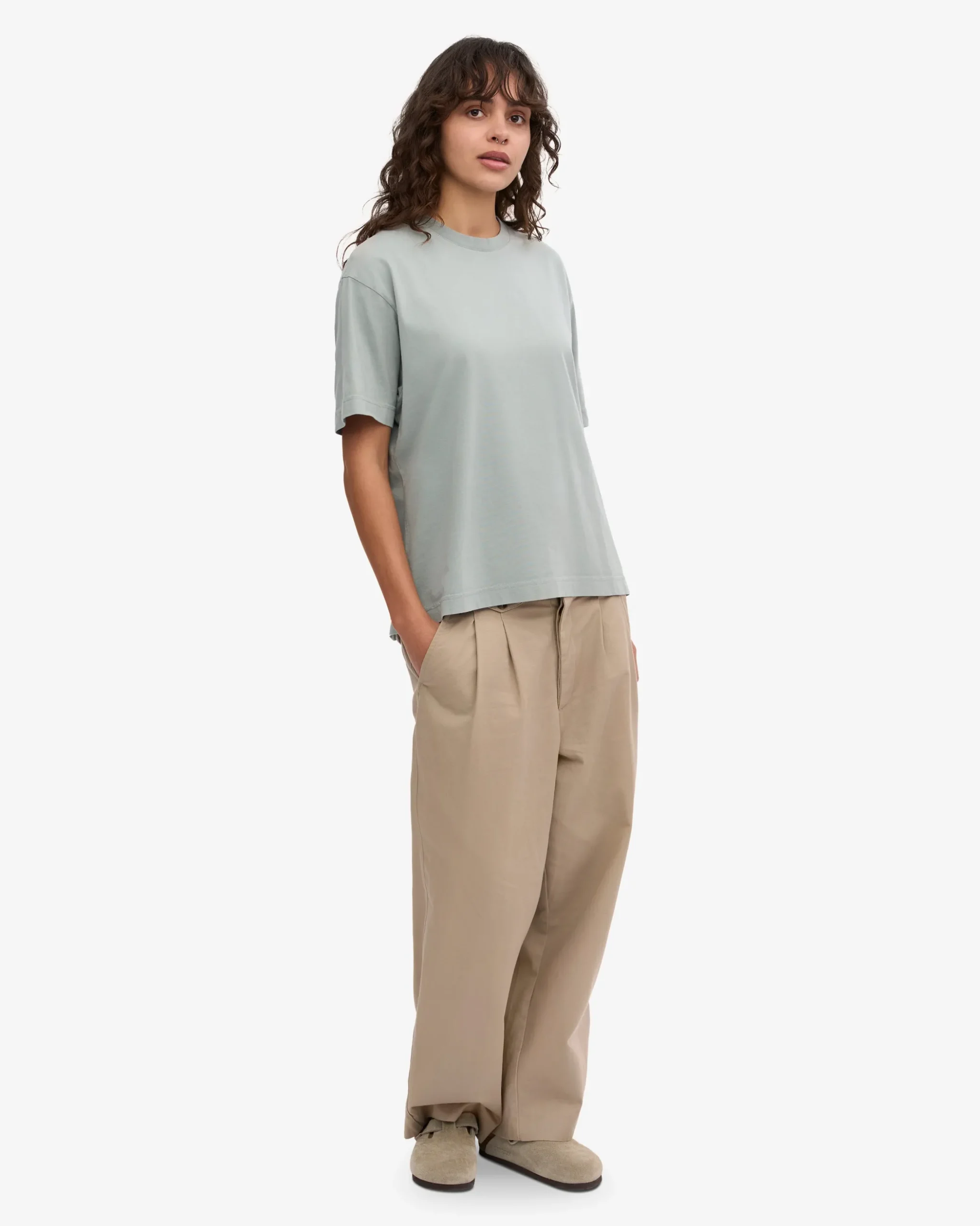 Oversized Organic T-Shirt - Steel Blue