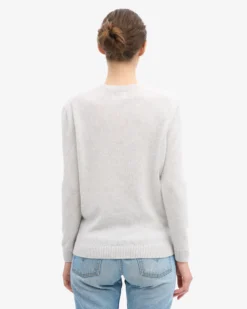 Women Classic Merino Wool Crew - Snow Melange