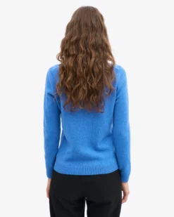 Women Classic Merino Wool Crew - Pacific Blue